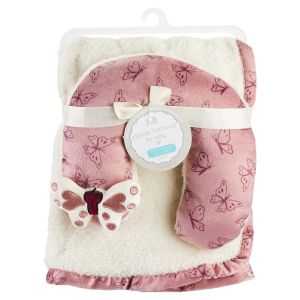 Baby Blanket & Neck Support Pillow - Butterfly