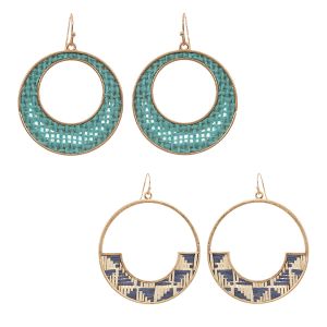 Rattan and Straw Earrings