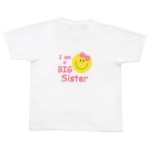 Big Sister Smiley Face Tee Shirt - Size 2 and 4