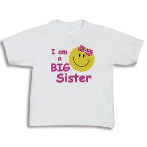 Big Sister Smiley Face Tee Shirt - Size 6 and 8