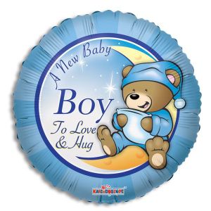 A New Baby Boy Bear Foil Balloon - Bagged