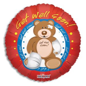 Get Well Soon Bear Foil Balloon - Bagged