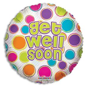 Get Well Soon Dots Foil Balloon - Bagged