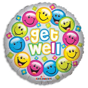 Get Well Colorful Smiles Foil Balloon - Bagged
