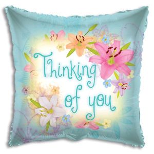 Thinking of You Spring Flowers Foil Balloon - Bagged