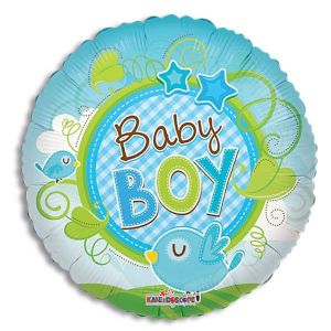 Baby Boy Bird Foil Balloon - Bagged
