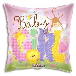 Baby Girl Animals Foil Balloon - Bagged