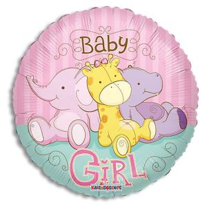 Baby Girl Jungle Animals Foil Balloon