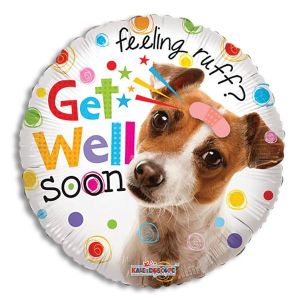 Get Well Soon Dog Foil Balloon