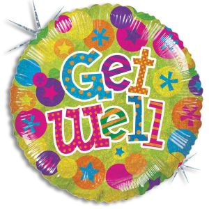Get Well Dots Holographic Balloon