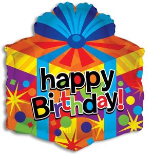 Happy Birthday Gift Box Foil Balloon