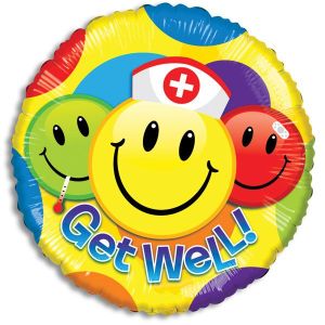Get Well Smiley Faces Foil Balloon