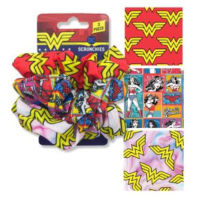 3-Pack Silky Soft Scrunchies - Wonder Woman