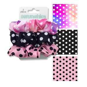 3-Pack Silky Soft Scrunchies - Polka Dots