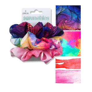 3-Pack Silky Soft Scrunchies - Watercolors