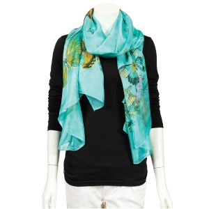 Silk Butterfly Print Scarf - Assorted