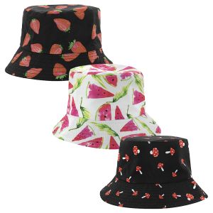 Fruit Print Reversible Bucket Hats
