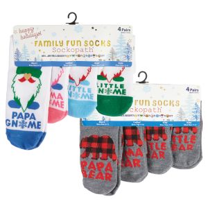 4-Pair Family Fun Holiday Socks
