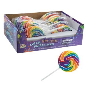 Rainbow Color Splash Swirly Pops - Tutti Frutti