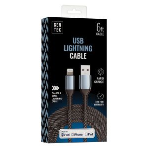 Gen Tek Braided Cable - Apple Lightning MFI