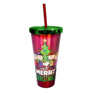 Insulated Foil Straw Tumbler - Peanuts Merry Christmas