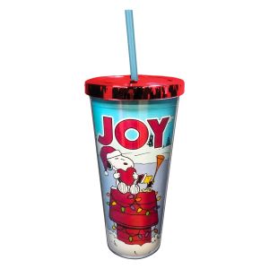 Insulated Foil Straw Tumbler - Snoopy Christmas