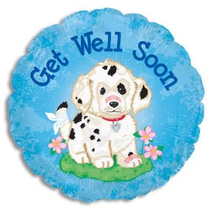 Get Well Soon Puppy Foil Balloon - Bagged