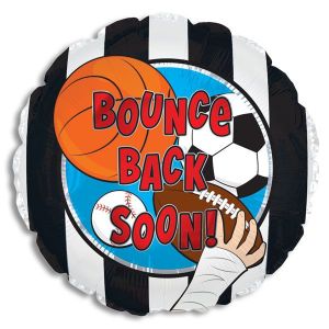 Bounce Back Soon Sports Balls Foil Balloon - Bagged
