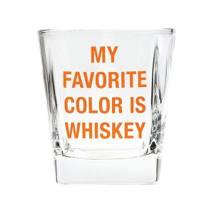 Glass Whiskey Tumbler - My Favorite Color is Whiskey