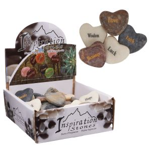 Engraved Inspirational Marble Heart Stones