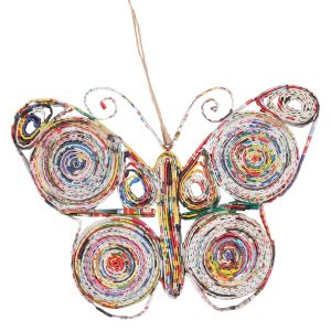 Eco-Art Quilled Recycled Magazine Ornament - Butterfly
