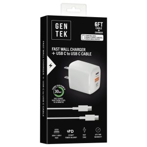 USB-C to USB-C Cable and Wall Charger