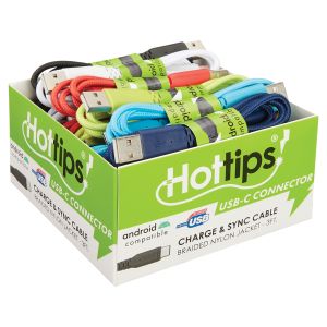 HotTips USB Type-C Braided Charge & Sync Cable - 3 FT