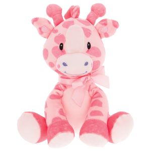 Small Plush Giraffe Rattle - Pink