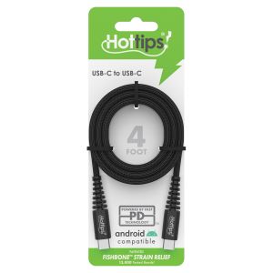 HOTTIPS Sync and Charge Braided Cable - USB Type-C to Type-C