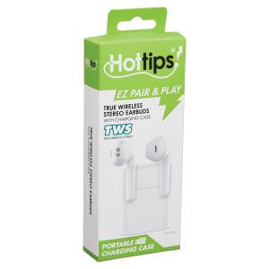 HotTips Wireless TWS Stick-Style Earbuds with Case