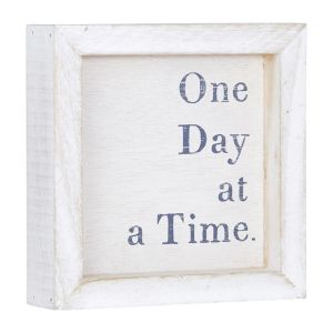 Framed Wood Box Sign - One Day at a Time