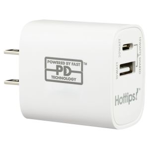 HOTTIPS Dual Port Wall Charger - USB Type-C and USB Type-A