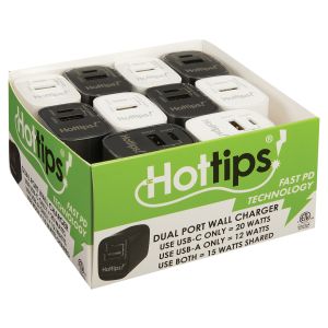HOTTIPS Dual Port Wall Charger - USB Type-C and USB Type-A