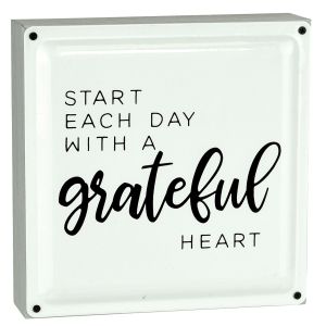 Grateful Heart Wood Tabletop Sign
