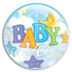 Bubble Balloon - Baby Boy Moon and Stars