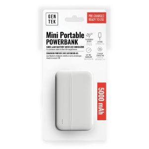 Gen Tek Mini Portable Power Bank - White
