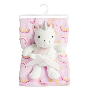2-Piece Blanket and Plush Animal - Unicorn