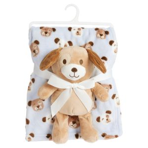 2-Piece Blanket and Plush Animal - Puppy Dog