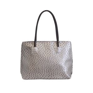 Large Ostrich Tote Bag - Champagne