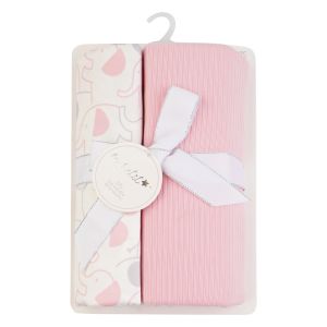 2-Pack Swaddle Blankets - Pink Elephant