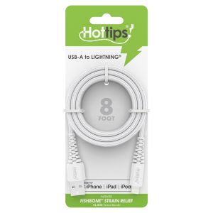 Hottips MFI Certified USB-A to Lightning Braided Cable - 8 FT