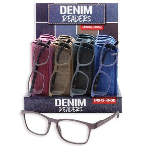 Denim Readers with Case - 24 Count Display