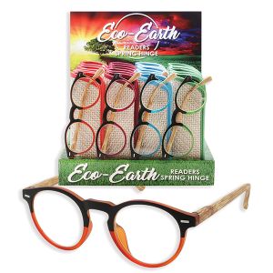 Eco Earth Spring Hinge Readers with Case - 24 Count Display