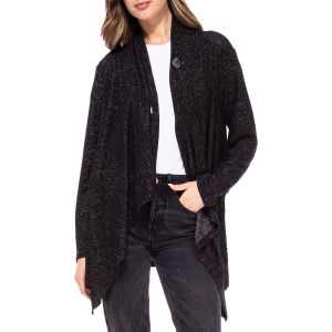 One Button Knit Long Sleeve Cardigan - Raven Small and Medium 1
